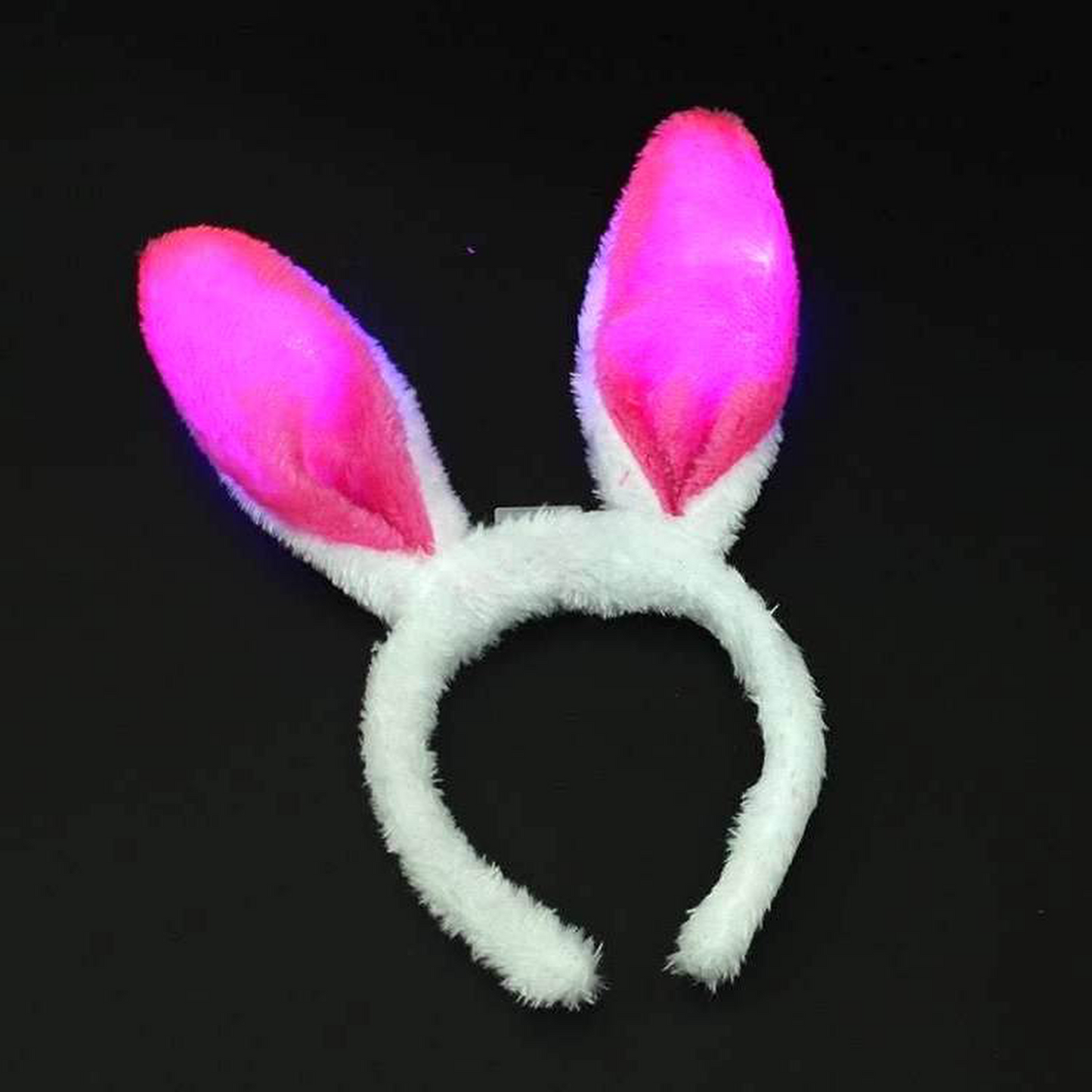 LED Plüsch Haarreif "BUNNY" mit Hasenohren in 3 Farben - blinkend & leuchtend -