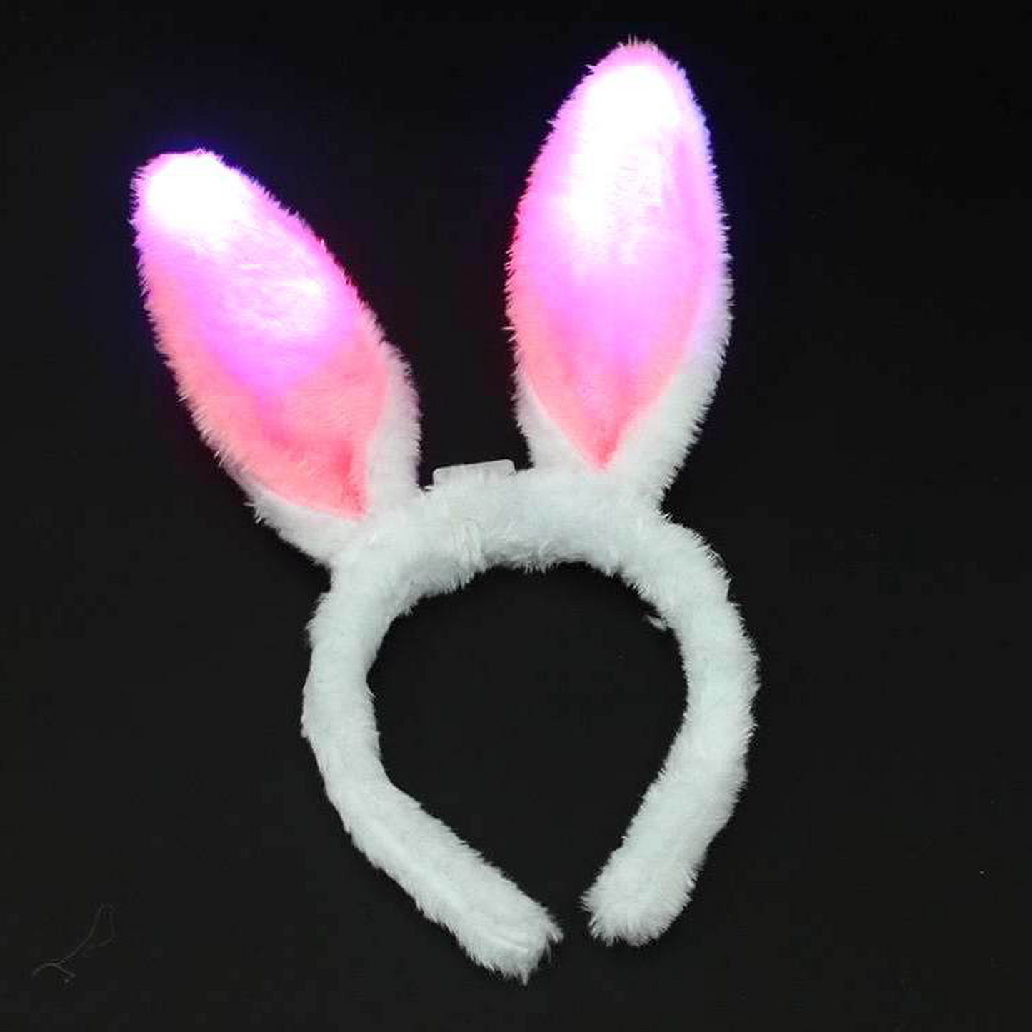 LED Plüsch Haarreif "BUNNY" mit Hasenohren in 3 Farben - blinkend & leuchtend -