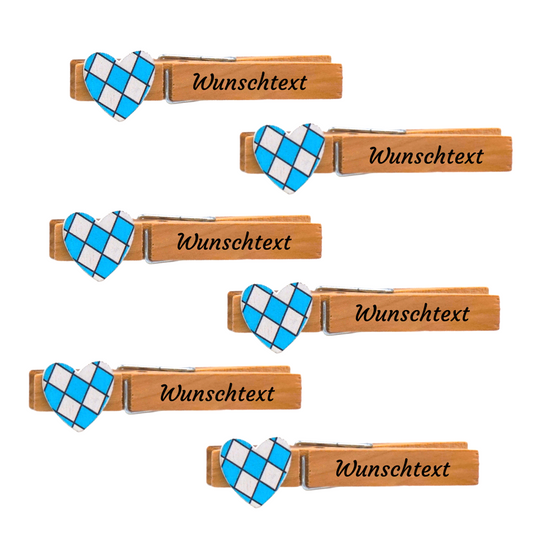 PERSONALISIERTE Glubbal Glupperl Wäscheklammern "HERZERL" - mit Namens / Wunschtext Gravur (Kopie)