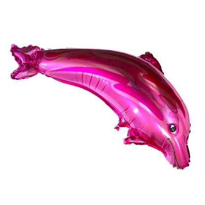 Folienballon Delphin "PINK DOLPHIN" (84cm) Heliumballon Luftballon