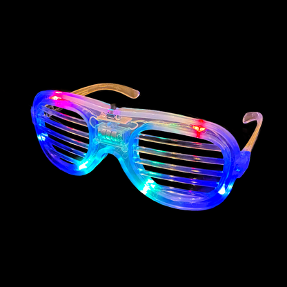 1x LED Brillen Partybrille in versch. 4 Farben - leuchtet und blinkend -