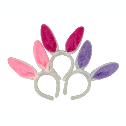 LED Plüsch Haarreif "BUNNY" mit Hasenohren in 3 Farben - blinkend & leuchtend -