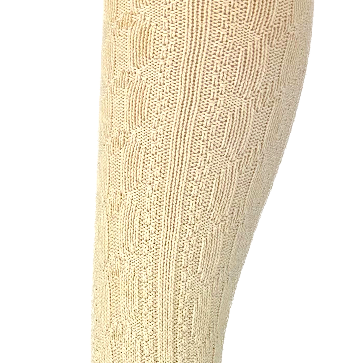 Damen und Herren Trachtenstrümpfe Wanderstrümpfe Wandersocken Kniestrümpfe mit edlem Strickmuster Zopfmuster kniehoch (beige)