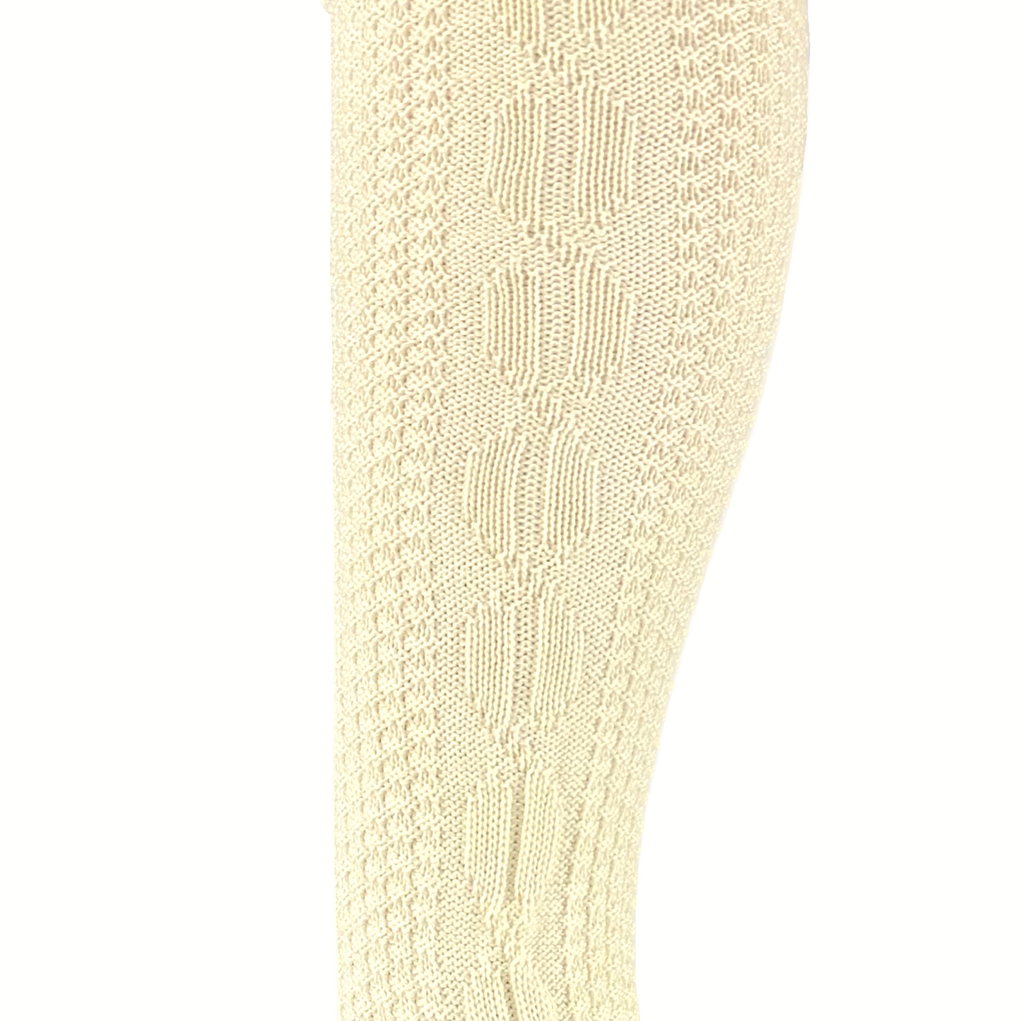 Damen und Herren Trachtenstrümpfe Wanderstrümpfe Wandersocken Kniestrümpfe mit edlem Strickmuster Zopfmuster kniehoch (beige)