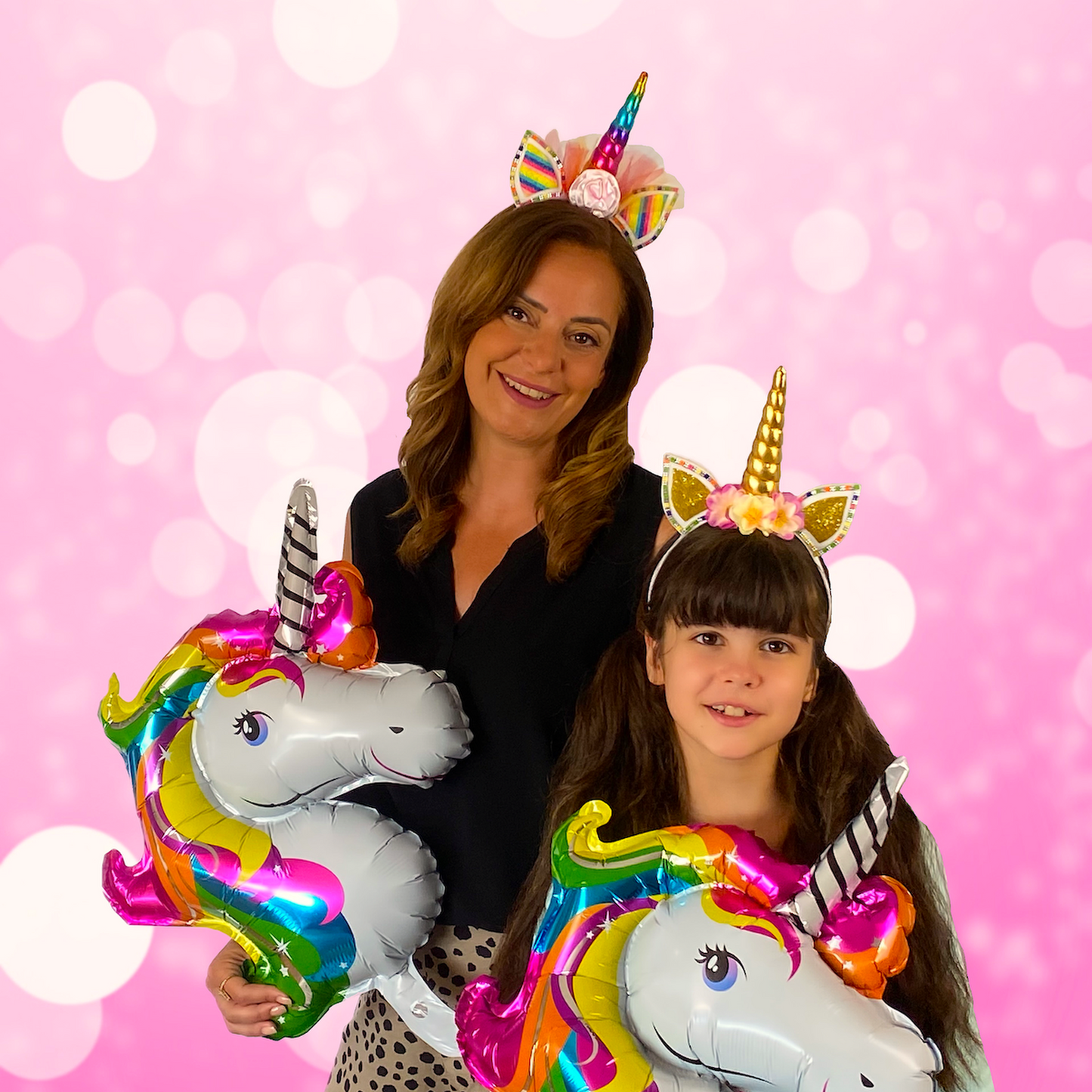 2er-Set LED Einhorn Haarreif "UNICORN" bunt blinkend & leuchtend