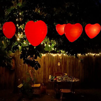 aufblasbares LED Vinyl Herz "LOVE" (50cm) mit leuchtenden & blinkenden LEDs