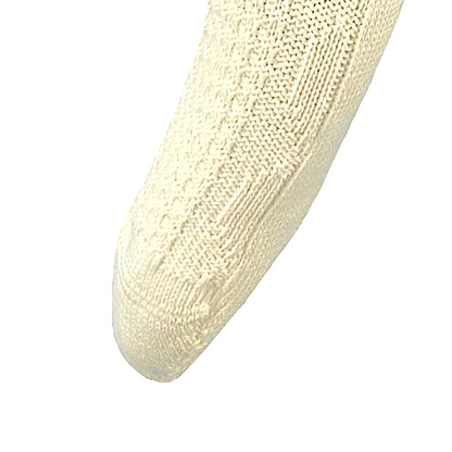 Damen und Herren Trachtenstrümpfe Wanderstrümpfe Wandersocken Kniestrümpfe mit edlem Strickmuster Zopfmuster kniehoch (beige)