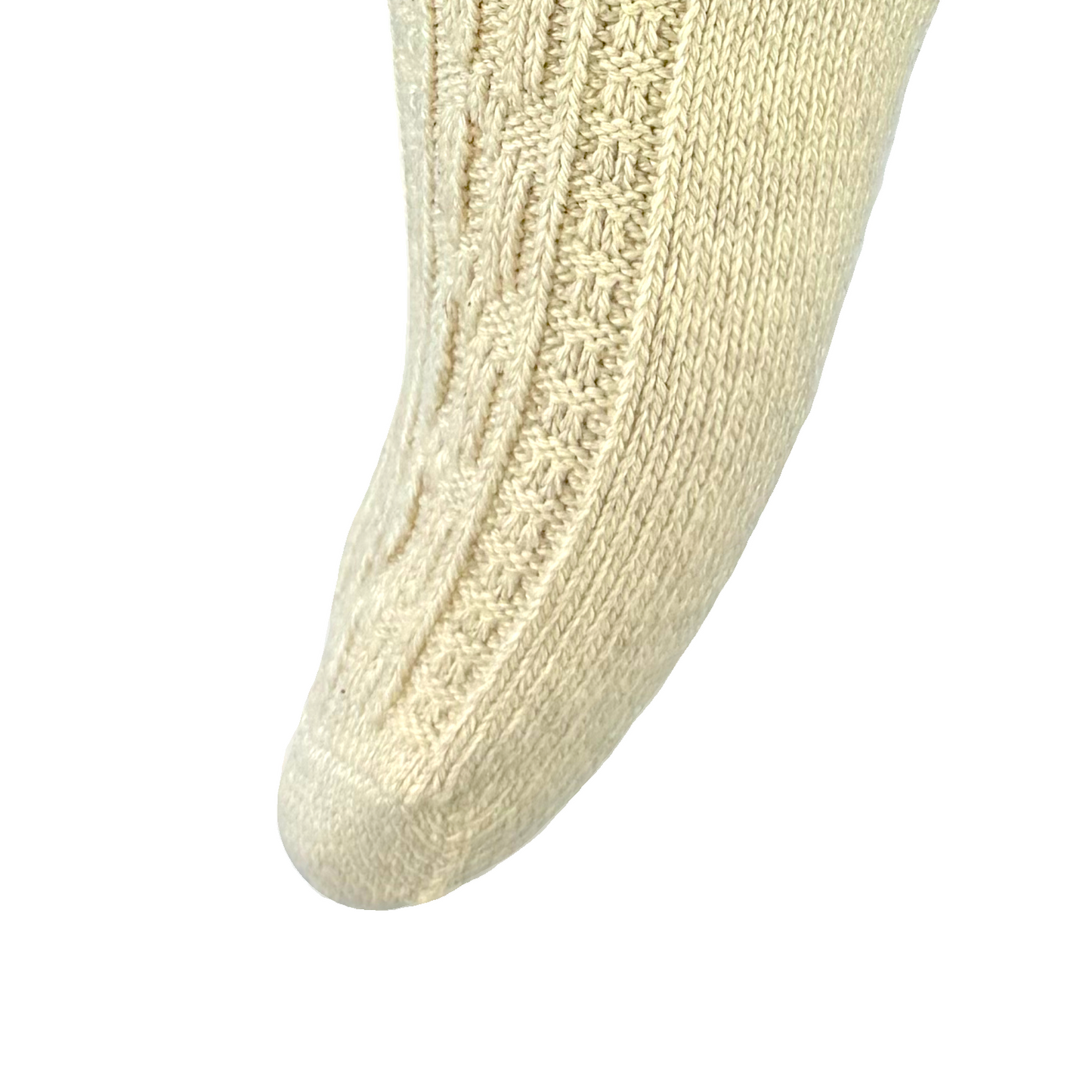 Damen und Herren Trachtensocken im modernen Landhaus-Stil mit  Hirschhornknopf– handgekettelte Naht – (beige)