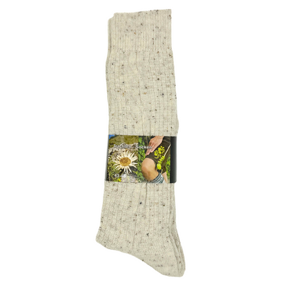 2 Paar Damen und Herren Trachtenstrümpfe Wanderstrümpfe Wandersocken Kniestrümpfe  mit edlem Strickmuster Zopfmuster kniehoch (hellgrau)