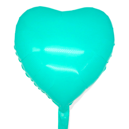 6x Folienballon "TÜRKISES HERZ" im Herz-Design (43cm) Heliumballon Liebe