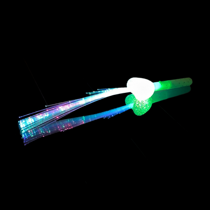 1x LED Herz Leuchtstab Glasfaser Blinkstab Partystab Leuchtwedel (36cm) in 3 Farben wählbar