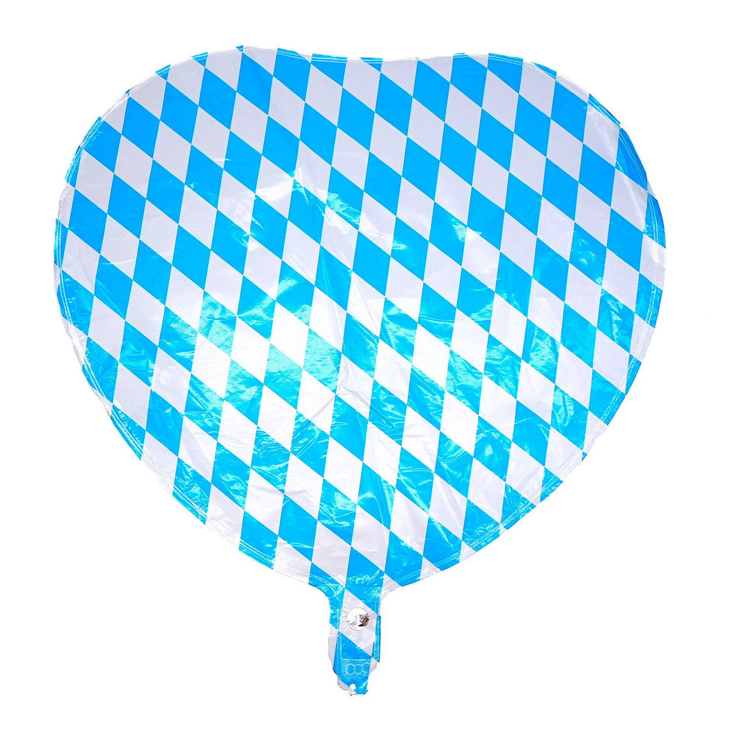 6 Stück Herz Folienballon Heliumballon "BAVARIAN HEART" im bayerischen Rautenmuster (45cm)