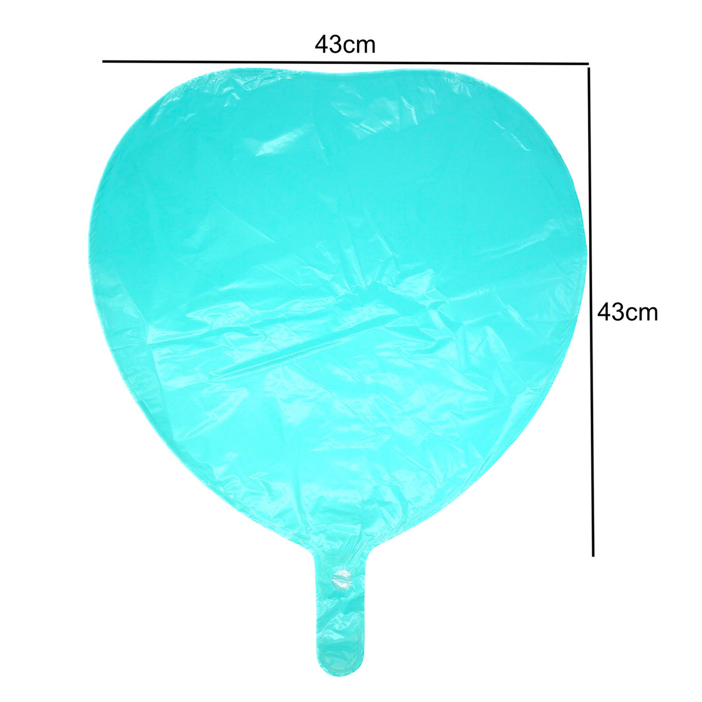 6x Folienballon "TÜRKISES HERZ" im Herz-Design (43cm) Heliumballon Liebe