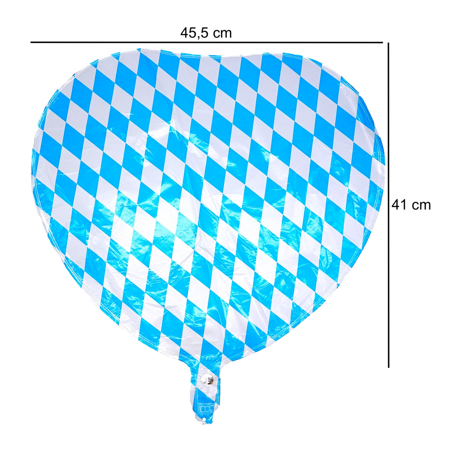 6 Stück Herz Folienballon Heliumballon "BAVARIAN HEART" im bayerischen Rautenmuster (45cm)