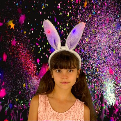 3er-Set LED Plüsch Haarreif "BUNNY" mit Hasenohren in 3 Farben - blinkend & leuchtend -